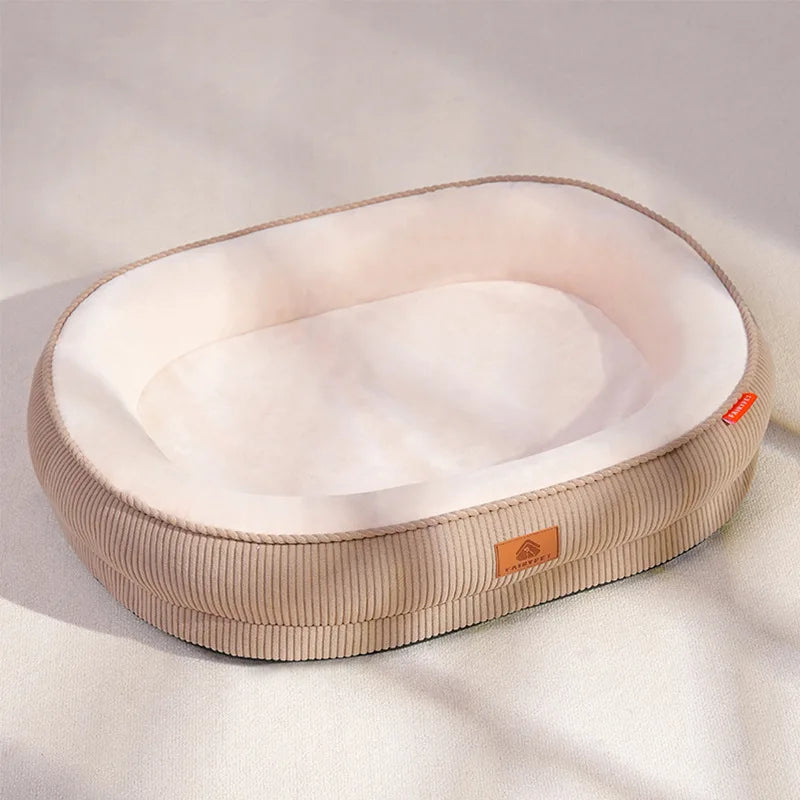Corduroy Dog Bed Removable Washable Dogs Mat Winter Thickened Warmth Dogs Pad Soft Plush Anti-Slip Pet Sofa Bed Dog Accessories