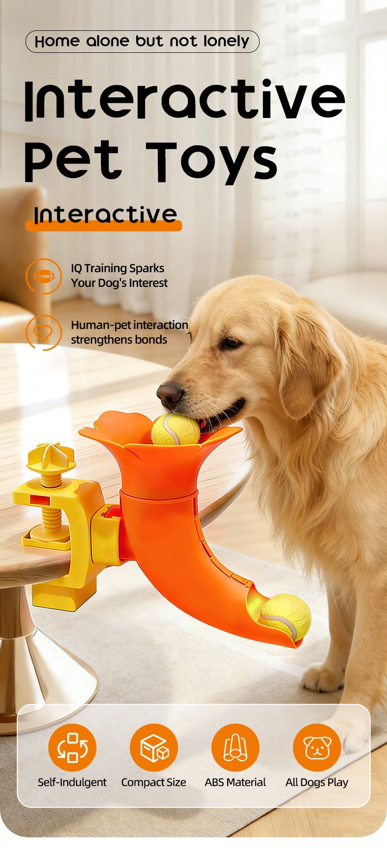 Self-Feeding Interactive Dog Ball Dispenser Toy