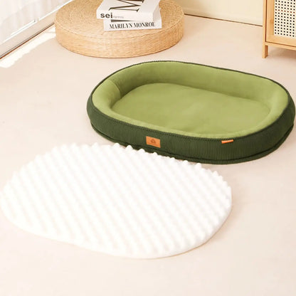 Corduroy Dog Bed Removable Washable Dogs Mat Winter Thickened Warmth Dogs Pad Soft Plush Anti-Slip Pet Sofa Bed Dog Accessories