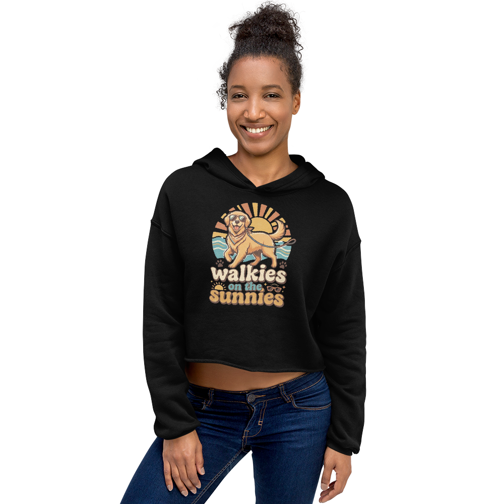 Crop Hoodie "Walkies on the Sunnies"