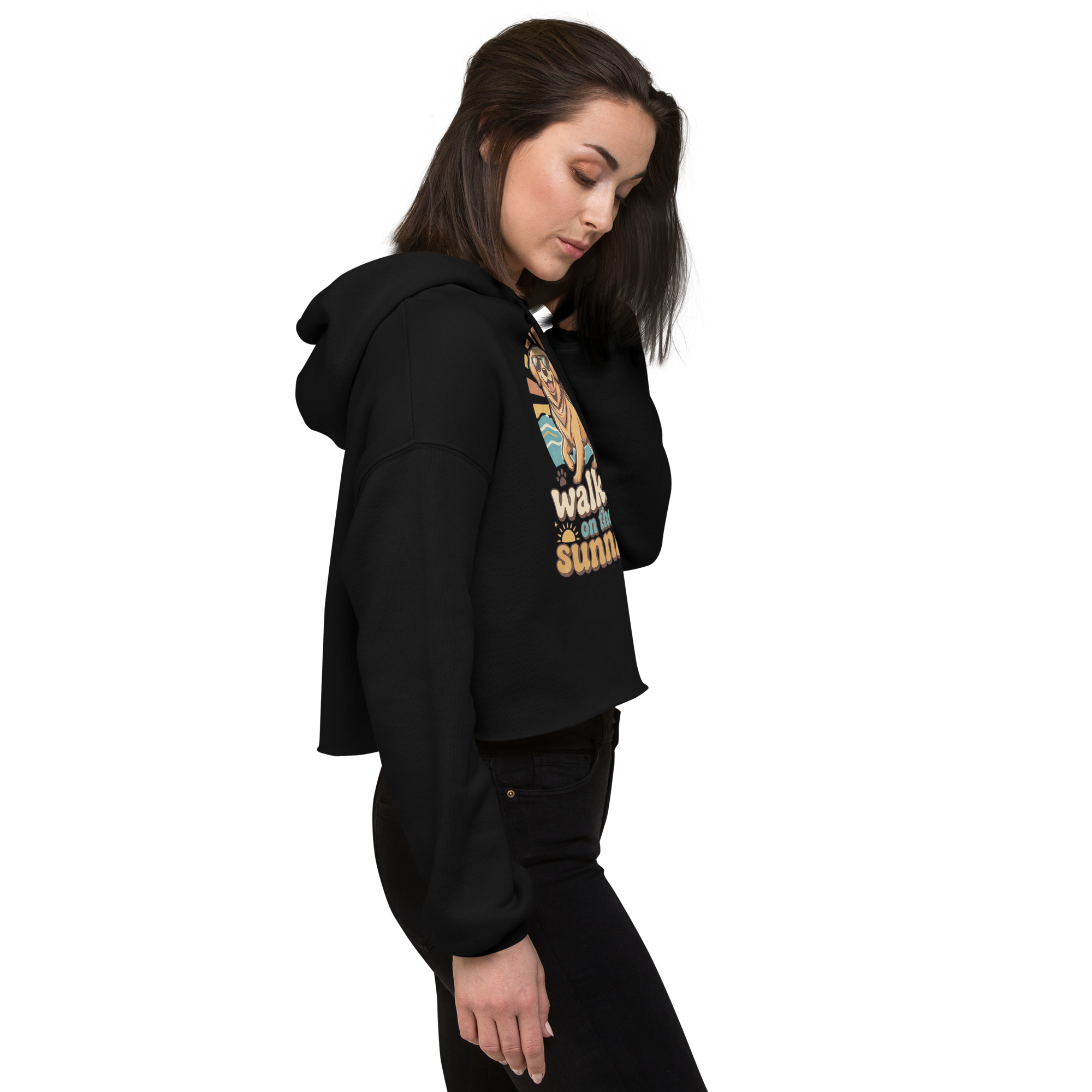 Crop Hoodie "Walkies on the Sunnies"