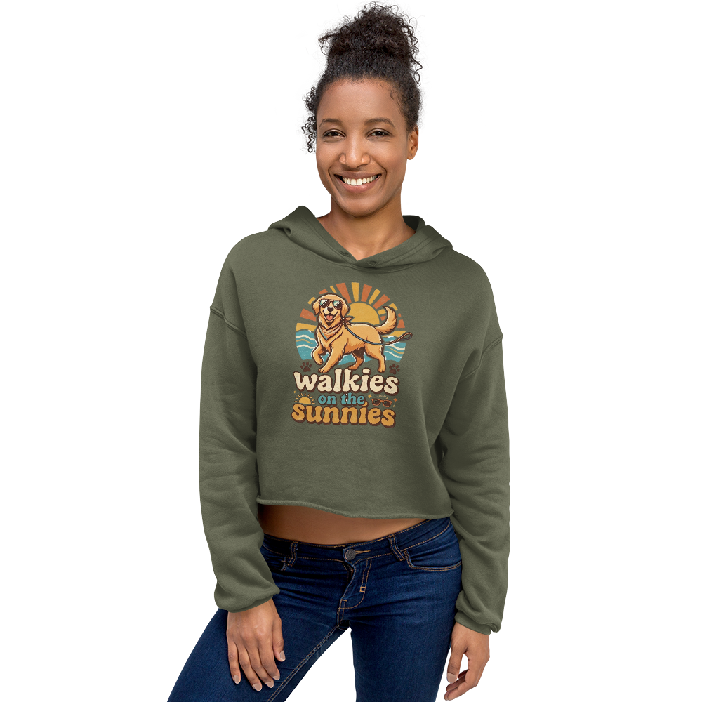 Crop Hoodie "Walkies on the Sunnies"