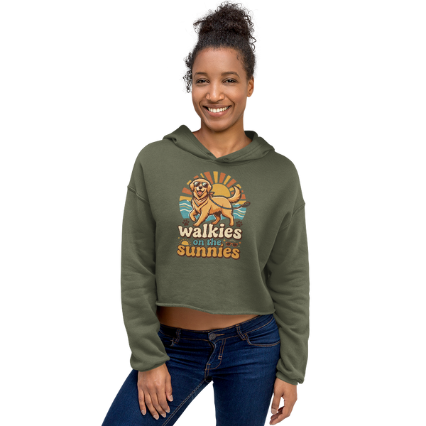 Crop Hoodie "Walkies on the Sunnies"