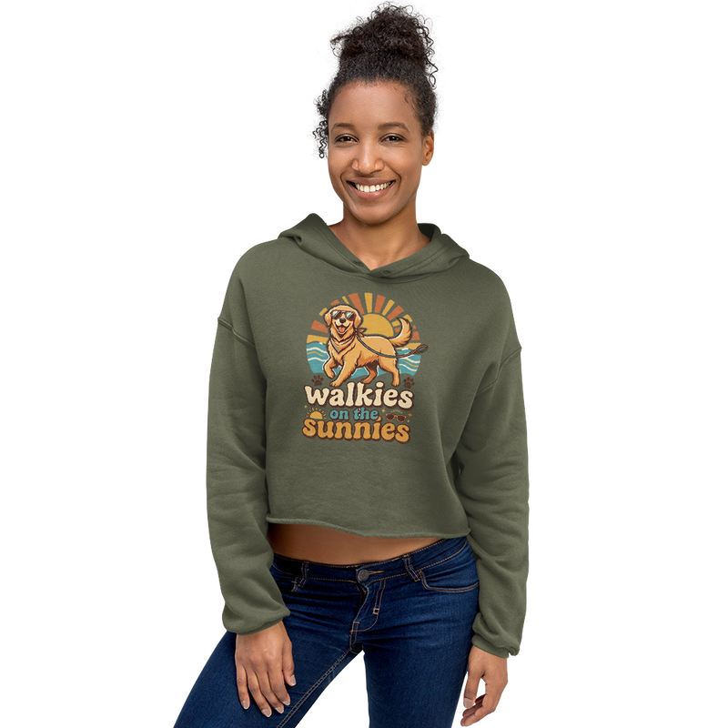 Crop Hoodie "Walkies on the Sunnies"
