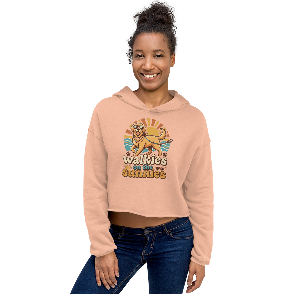 Crop Hoodie "Walkies on the Sunnies"