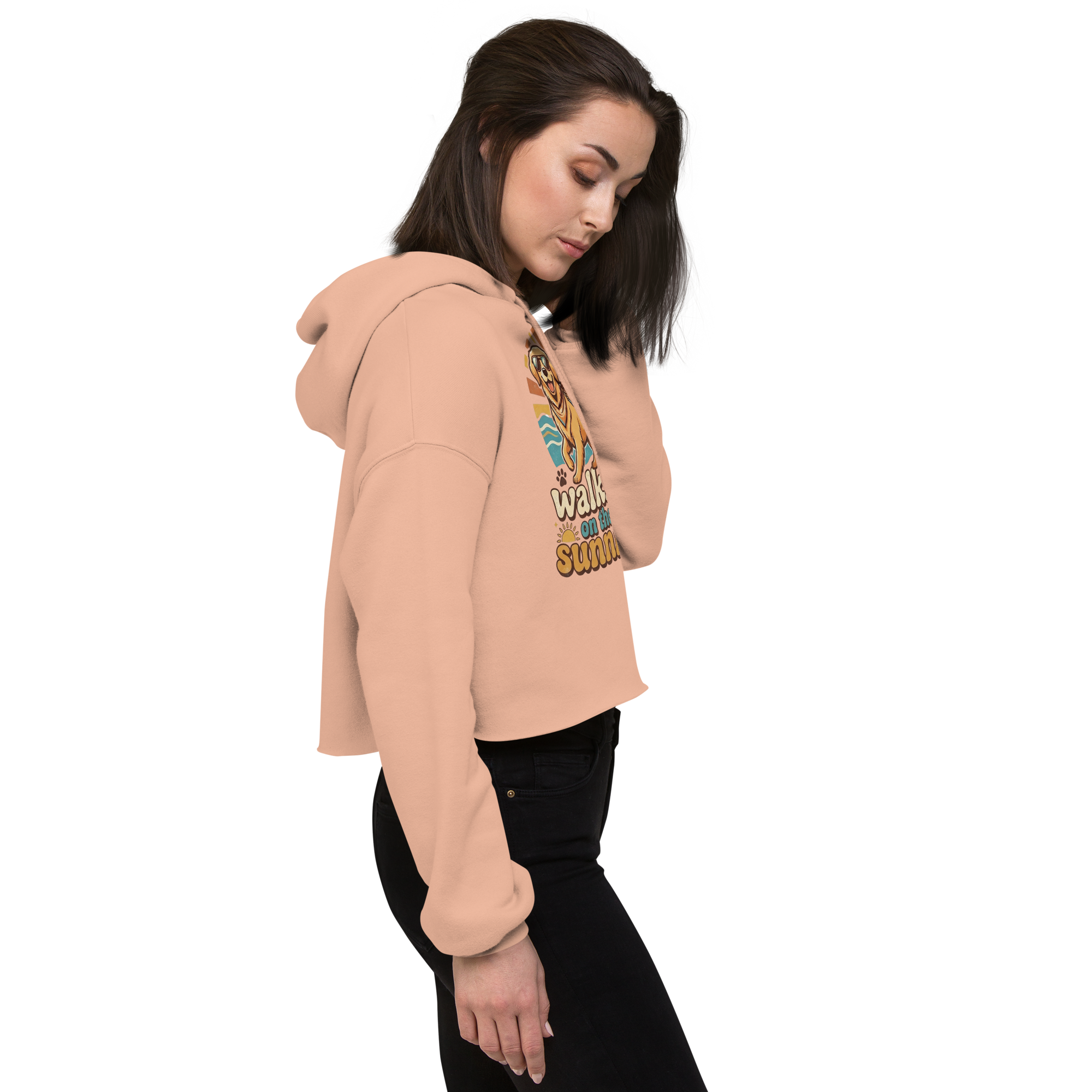 Crop Hoodie "Walkies on the Sunnies"