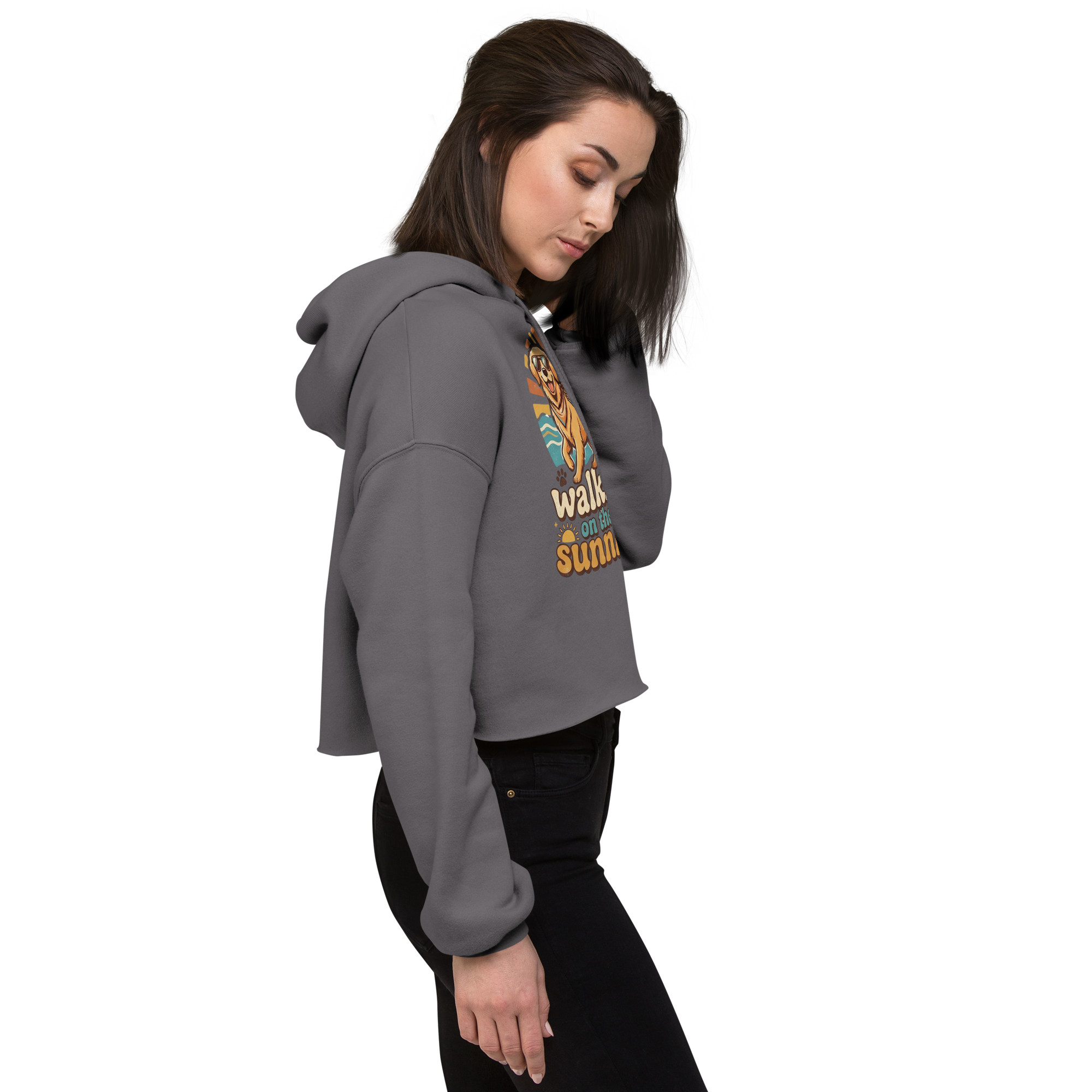 Crop Hoodie "Walkies on the Sunnies"